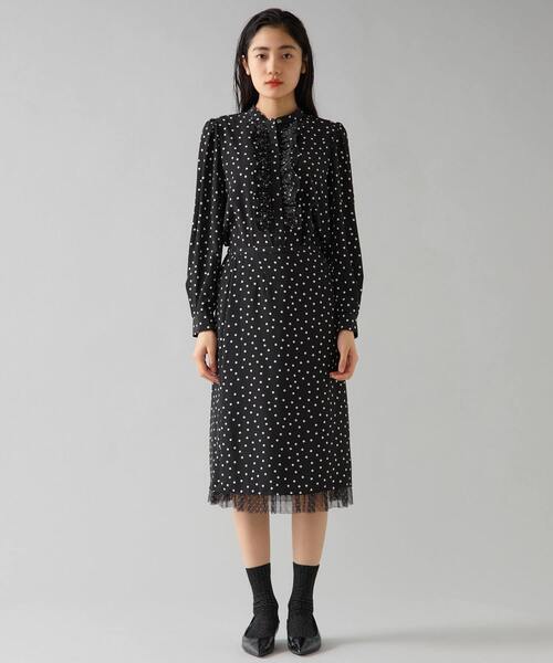 Tiara（ティアラ）の「ドットプリントフリルスカート（スカート・レディース・ホワイト/ブラック・2/3）」の3枚目の写真