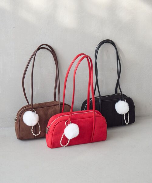 RETRO GIRL（レトロガール）の「ファーチャームボストン（ショルダーバッグ・レディース・ブラック/ブラウン/レッド・ONE SIZE）」の4枚目の写真