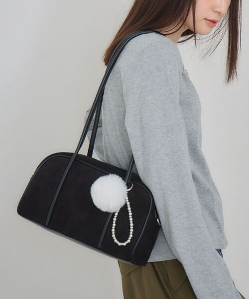 RETRO GIRL（レトロガール）の「ファーチャームボストン（ショルダーバッグ・レディース・ブラック/ブラウン/レッド・ONE SIZE）」の7枚目の写真