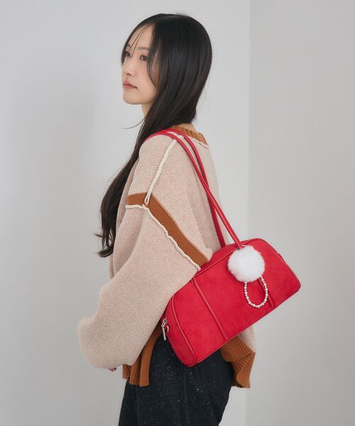 RETRO GIRL（レトロガール）の「ファーチャームボストン（ショルダーバッグ・レディース・ブラック/ブラウン/レッド・ONE SIZE）」の15枚目の写真