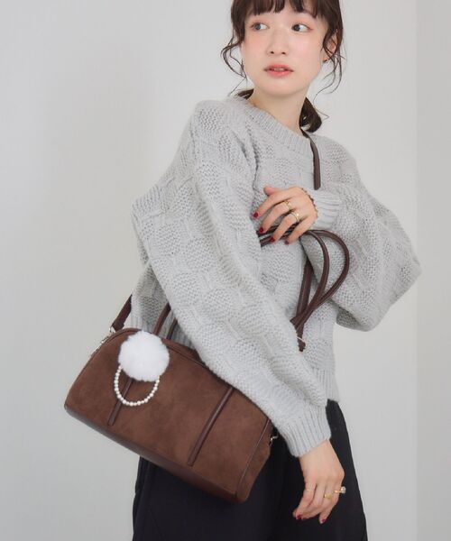 RETRO GIRL（レトロガール）の「ファーチャームボストン（ショルダーバッグ・レディース・ブラック/ブラウン/レッド・ONE SIZE）」の20枚目の写真