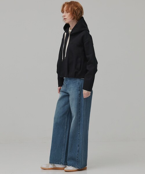 PUBLIC TOKYO（パブリックトウキョウ）の「ダンボールバルーンフーディ（パーカー・レディース・ダークグレー/アイボリー・FREE）」の12枚目の写真