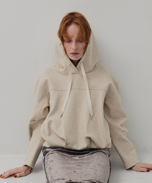 PUBLIC TOKYO（パブリックトウキョウ）の「ダンボールバルーンフーディ（パーカー・レディース・ダークグレー/アイボリー・FREE）」の3枚目の写真