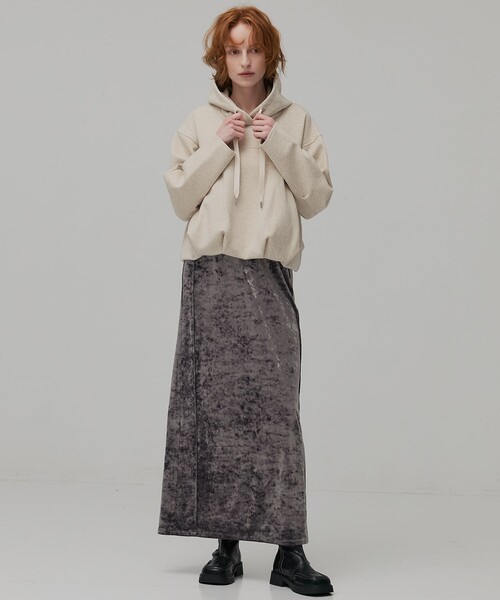 PUBLIC TOKYO（パブリックトウキョウ）の「ダンボールバルーンフーディ（パーカー・レディース・ダークグレー/アイボリー・FREE）」の5枚目の写真