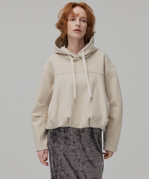 PUBLIC TOKYO（パブリックトウキョウ）の「ダンボールバルーンフーディ（パーカー・レディース・ダークグレー/アイボリー・FREE）」の7枚目の写真