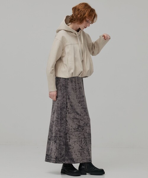 PUBLIC TOKYO（パブリックトウキョウ）の「ダンボールバルーンフーディ（パーカー・レディース・ダークグレー/アイボリー・FREE）」の6枚目の写真