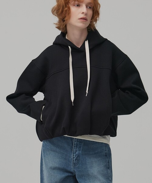 PUBLIC TOKYO（パブリックトウキョウ）の「ダンボールバルーンフーディ（パーカー・レディース・ダークグレー/アイボリー・FREE）」の11枚目の写真