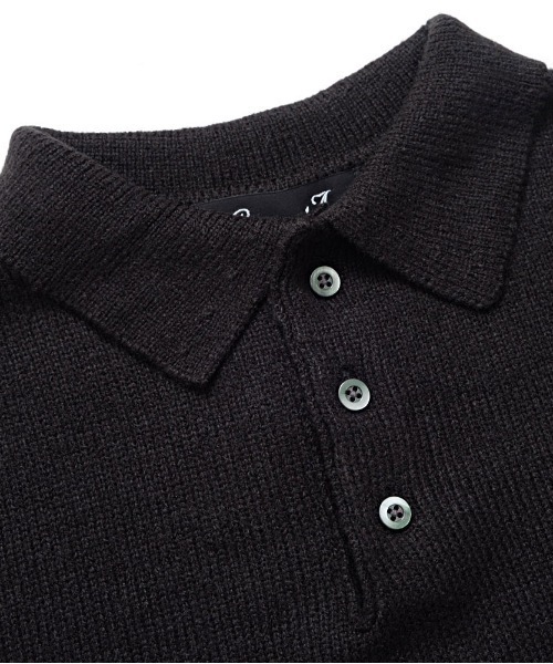 CavariA(キャバリア)の「『CavariA/キャバリア』カシミアタッチ長袖ポロシャツ(ニット/セーター・メンズ・ブラック/ベージュ/ネイビー/チャコールグレー/ホワイト・L/M)」の18枚目の写真
