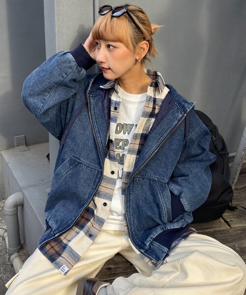 セール】【UNISEX】アソート素材フードジャケット/デニムジャケット