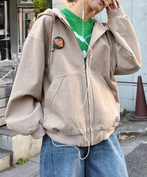 CIAOPANIC TYPY(チャオパニックティピー)の「【UNISEX】アソート素材フードジャケット/デニムジャケット/アクティブジャケット(デニムジャケット・レディース・ブラック/ブルー/ベージュ・MEDIUM/LARGE)」の7枚目の写真