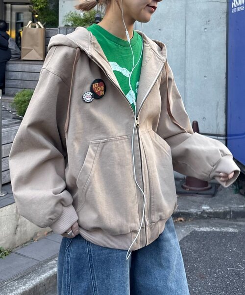 CIAOPANIC TYPY(チャオパニックティピー)の「【UNISEX】アソート素材フードジャケット/デニムジャケット/アクティブジャケット(デニムジャケット・レディース・ブラック/ブルー/ベージュ・MEDIUM/LARGE)」の8枚目の写真