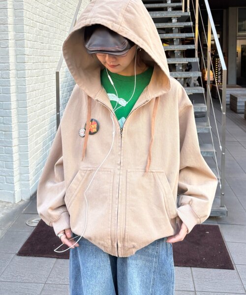 CIAOPANIC TYPY(チャオパニックティピー)の「【UNISEX】アソート素材フードジャケット/デニムジャケット/アクティブジャケット(デニムジャケット・レディース・ブラック/ブルー/ベージュ・MEDIUM/LARGE)」の9枚目の写真