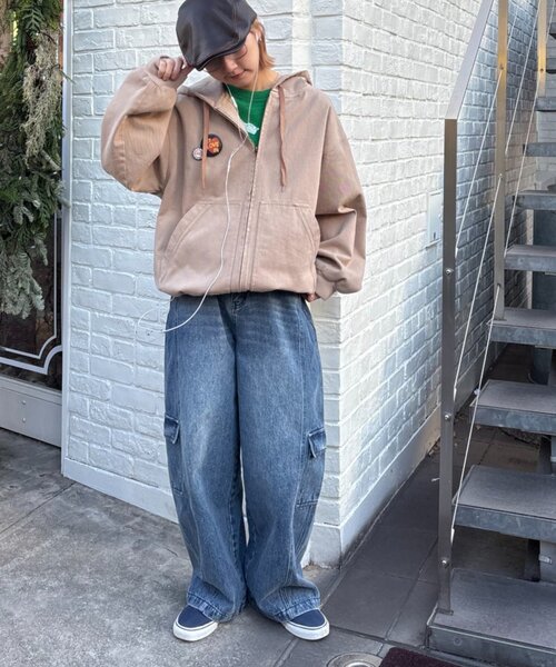 CIAOPANIC TYPY(チャオパニックティピー)の「【UNISEX】アソート素材フードジャケット/デニムジャケット/アクティブジャケット(デニムジャケット・レディース・ブラック/ブルー/ベージュ・MEDIUM/LARGE)」の13枚目の写真