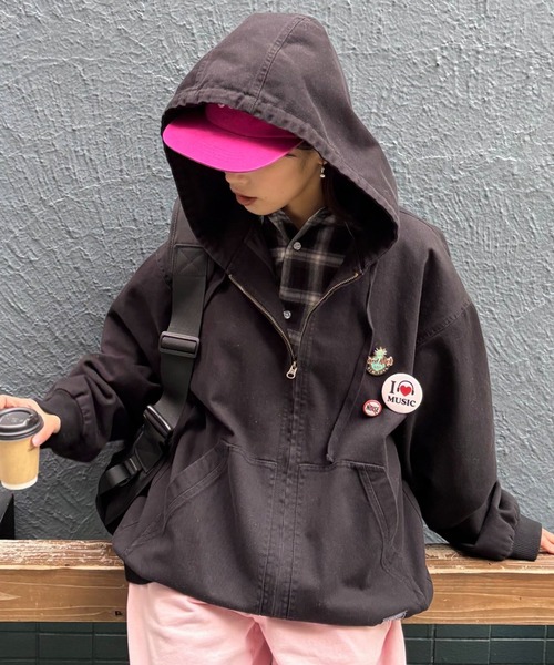 セール】【UNISEX】アソート素材フードジャケット/デニムジャケット