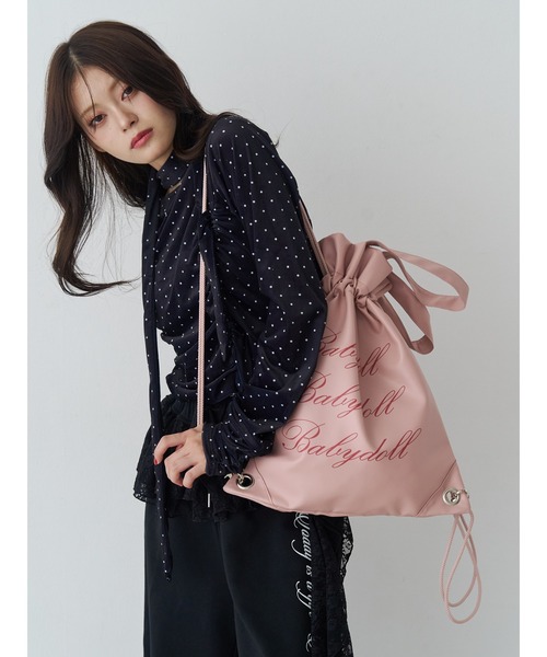 jouetie（ジュエティ）の「2WAYロゴナップサック チェック柄（トートバッグ・レディース・シルバー/ピンク/アイボリー/レッド/ブラック/ブラウン・FREE）」の14枚目の写真