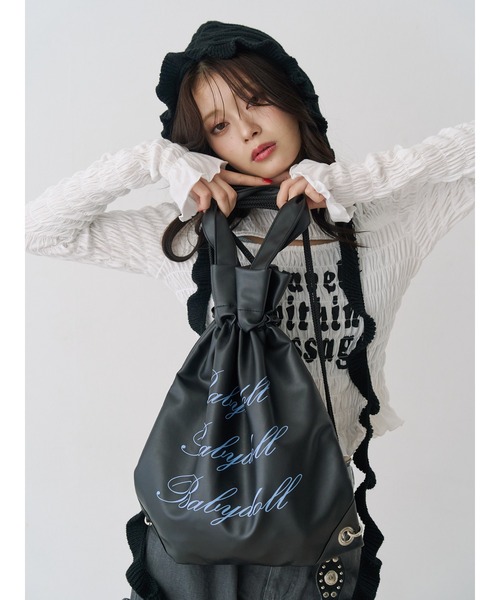 2WAYロゴナップサック チェック柄（トートバッグ）｜jouetie