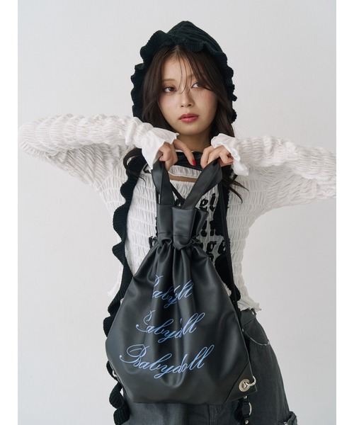 jouetie（ジュエティ）の「2WAYロゴナップサック チェック柄（トートバッグ・レディース・シルバー/ピンク/アイボリー/レッド/ブラック/ブラウン・FREE）」の13枚目の写真