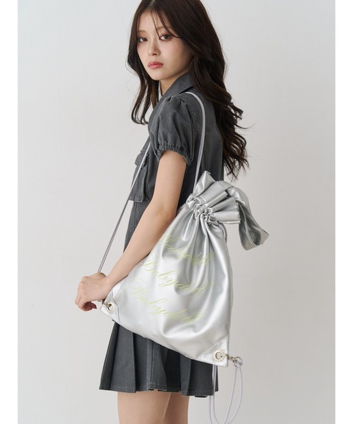 jouetie（ジュエティ）の「2WAYロゴナップサック チェック柄（トートバッグ・レディース・シルバー/ピンク/アイボリー/レッド/ブラック/ブラウン・FREE）」の9枚目の写真