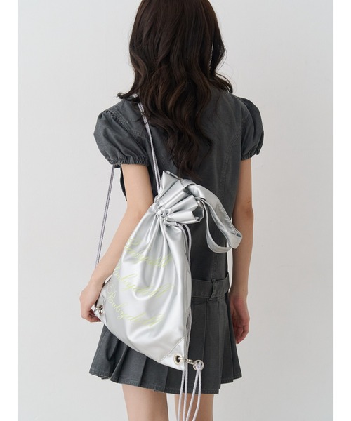 jouetie（ジュエティ）の「2WAYロゴナップサック チェック柄（トートバッグ・レディース・シルバー/ピンク/アイボリー/レッド/ブラック/ブラウン・FREE）」の10枚目の写真