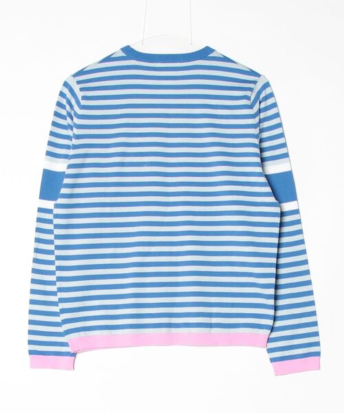 DOUBLE STANDARD CLOTHING（ダブルスタンダードクロージング）の「Dロゴロープ刺繍 ボーダー天竺ニット（ニット/セーター・レディース・ブルー・FREE）」の2枚目の写真