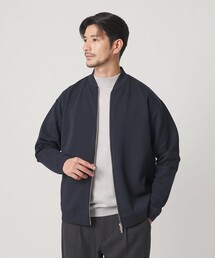 【WEB限定 WARDROBE SMART】ダブルニット ジップブルゾン/セットアップ対応【抗菌・防臭】