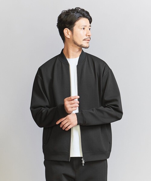 BEAUTY&YOUTH UNITED ARROWS(ビューティーアンドユースユナイテッドアローズ)の「【WEB限定 WARDROBE SMART】ダブルニット ジップブルゾン/セットアップ対応【抗菌・防臭】(ブルゾン・メンズ・ダークグレー/ブラック/オリーブ/グレー・S/M/L/XL)」の1枚目の写真