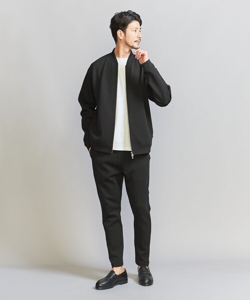 BEAUTY&YOUTH UNITED ARROWS(ビューティーアンドユースユナイテッドアローズ)の「【WEB限定 WARDROBE SMART】ダブルニット ジップブルゾン/セットアップ対応【抗菌・防臭】(ブルゾン・メンズ・ダークグレー/ブラック/オリーブ/グレー・S/M/L/XL)」の5枚目の写真
