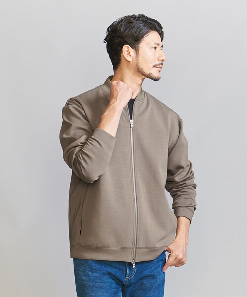 BEAUTY&YOUTH UNITED ARROWS(ビューティーアンドユースユナイテッドアローズ)の「【WEB限定 WARDROBE SMART】ダブルニット ジップブルゾン/セットアップ対応【抗菌・防臭】(ブルゾン・メンズ・ダークグレー/ブラック/オリーブ/グレー・S/M/L/XL)」の11枚目の写真