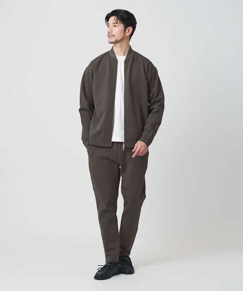 BEAUTY&YOUTH UNITED ARROWS(ビューティーアンドユースユナイテッドアローズ)の「【WEB限定 WARDROBE SMART】ダブルニット ジップブルゾン/セットアップ対応【抗菌・防臭】(ブルゾン・メンズ・ダークグレー/ブラック/オリーブ/グレー・S/M/L/XL)」の12枚目の写真