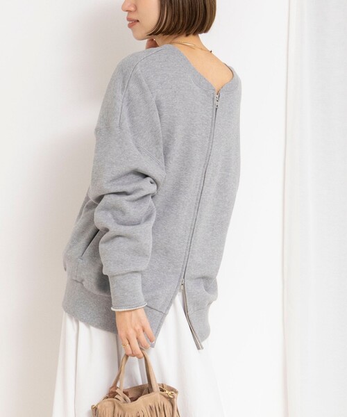 NOLLEY’S（ノーリーズ）の「ウォッシャブル2WAYロングジップスウェット（スウェット・レディース・ホワイト/シルバー/グレー・FREE）」の13枚目の写真