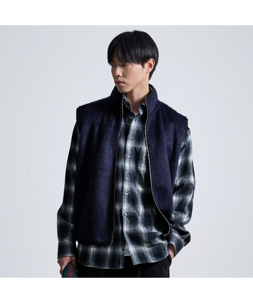 LAB12（ラボ12）の「エブリデイニットウールベストジップアップ（ネイビー）（ベスト・メンズ・その他・LARGE/MEDIUM）」の2枚目の写真