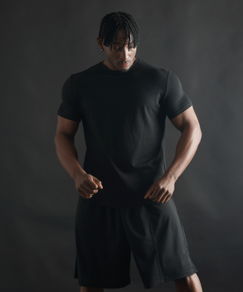 PHERMENON（フェルメノン）の「マッスルフィット 無地 モーダル 半袖Tシャツ [ブラック]（Tシャツ/カットソー・メンズ・その他・1/2/3）」の3枚目の写真