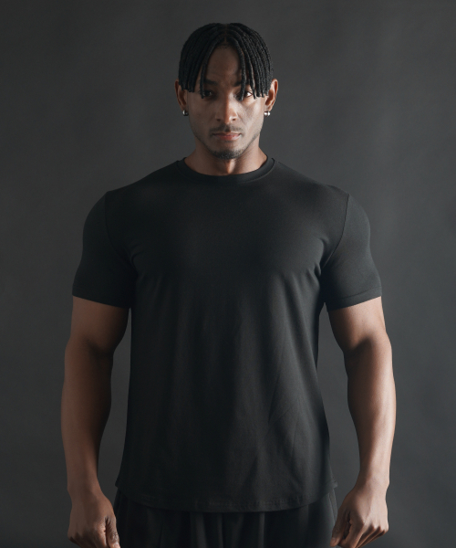 PHERMENON（フェルメノン）の「マッスルフィット 無地 モーダル 半袖Tシャツ [ブラック]（Tシャツ/カットソー・メンズ・その他・1/2/3）」の4枚目の写真