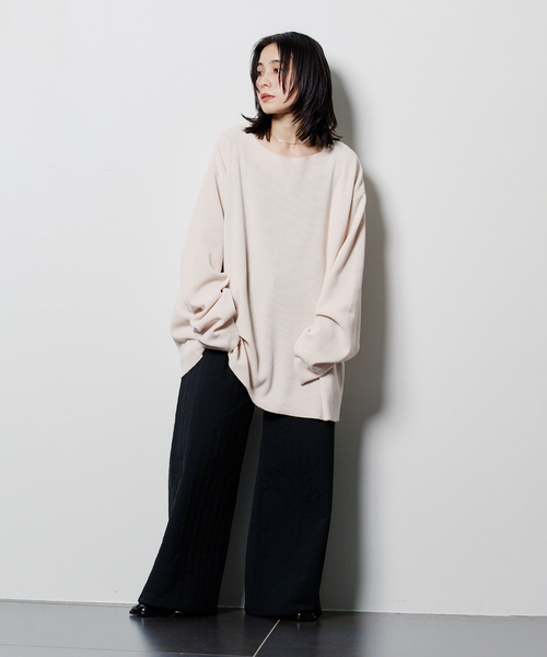 CITYSHOP(シティーショップ)の「《追加2》PE WASH PULLOVER:カットソー(Tシャツ/カットソー・レディース・ブラック/チャコールグレー/グレー/ホワイト・FREE)」の6枚目の写真
