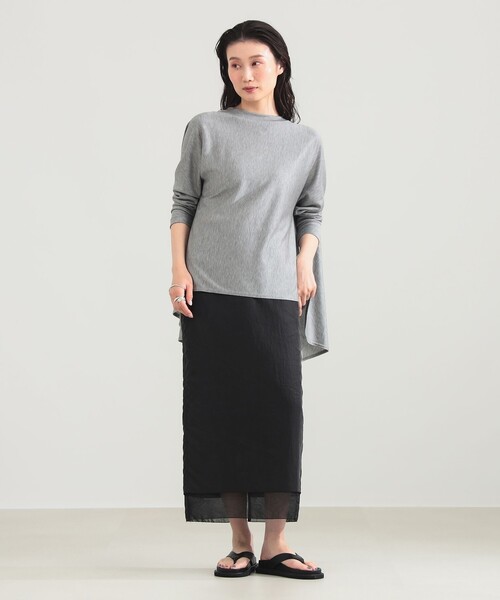 Demi-Luxe BEAMS（デミルクス ビームス）の「COG THE BIGSMOKE / ABBY バックフレア トップス（Tシャツ/カットソー・レディース・ネイビー/ライトグレー/ブラック・ONE SIZE）」の5枚目の写真