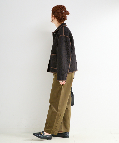 B.C STOCK（ベーセーストック）の「幾何柄リバーシブルキルティングジャケット（その他アウター・レディース・ベージュ/ブラウン・FREE）」の9枚目の写真