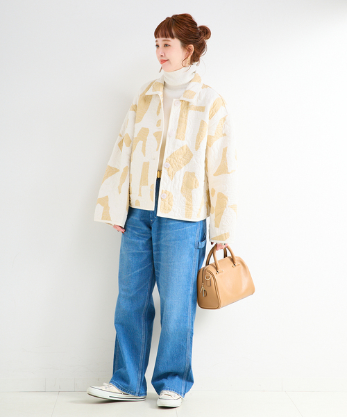 B.C STOCK（ベーセーストック）の「幾何柄リバーシブルキルティングジャケット（その他アウター・レディース・ベージュ/ブラウン・FREE）」の16枚目の写真