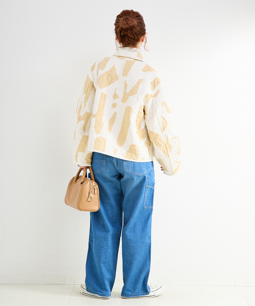 B.C STOCK（ベーセーストック）の「幾何柄リバーシブルキルティングジャケット（その他アウター・レディース・ベージュ/ブラウン・FREE）」の18枚目の写真