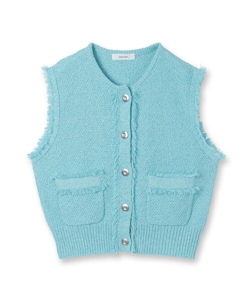 GALLEST（ギャレスト）の「【オケージョン対応】ラメニットベスト（ベスト・レディース・ブルー系3/ホワイト系6/ブラック系3・38）」の3枚目の写真