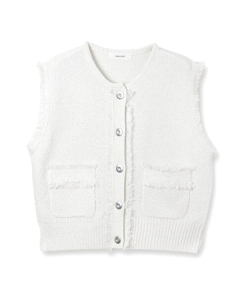 GALLEST（ギャレスト）の「【オケージョン対応】ラメニットベスト（ベスト・レディース・ブルー系3/ホワイト系6/ブラック系3・38）」の4枚目の写真
