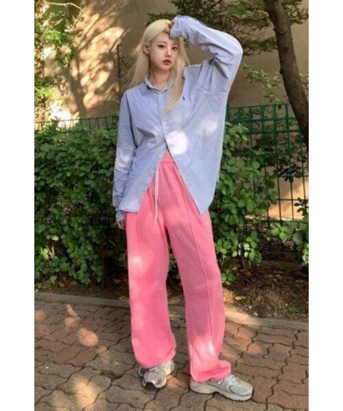 PIECEMAKER(ピースメーカー)の「STITCH CIRCLE LOGO SWEAT PANTS (PINK)(スウェットパンツ・レディース・その他・L)」の6枚目の写真