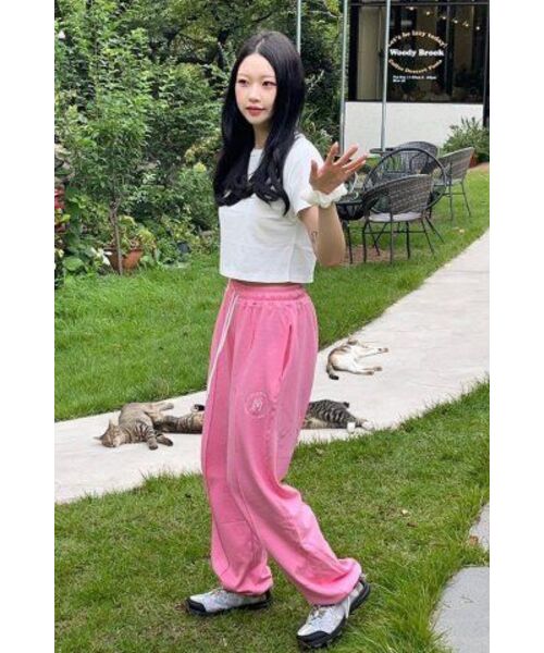 PIECEMAKER(ピースメーカー)の「STITCH CIRCLE LOGO SWEAT PANTS (PINK)(スウェットパンツ・レディース・その他・L)」の11枚目の写真