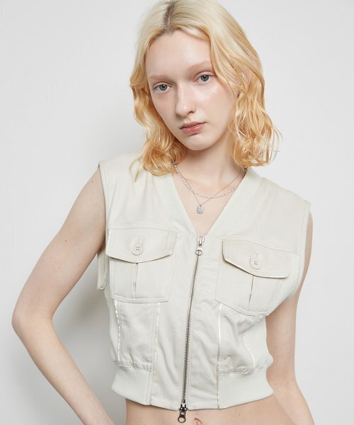 LARTIGENT（ラーティゼン）の「L3 POCKET VEST ZIPUP(CREAM)（ベスト・レディース・その他・FREE）」の2枚目の写真