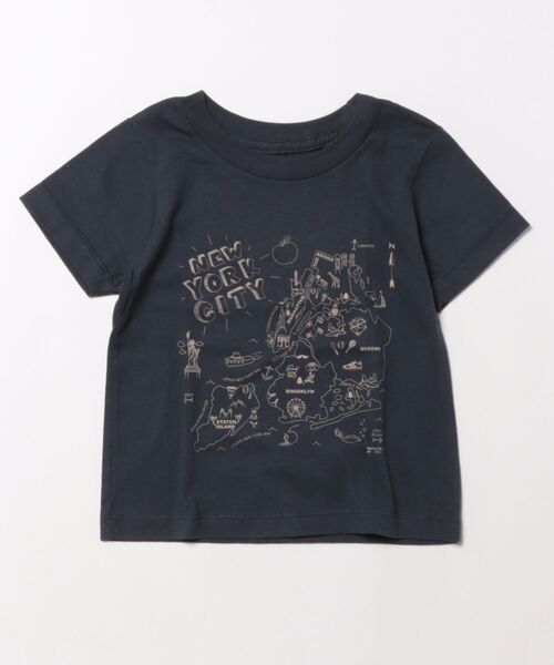 Wonder apartment(ワンダーアパートメント)の「MAPTOTE #TT SS TEE(Tシャツ/カットソー・キッズ・ネイビー系1/レッド系1/レッド系2/ネイビー系2・2/4/6)」の1枚目の写真