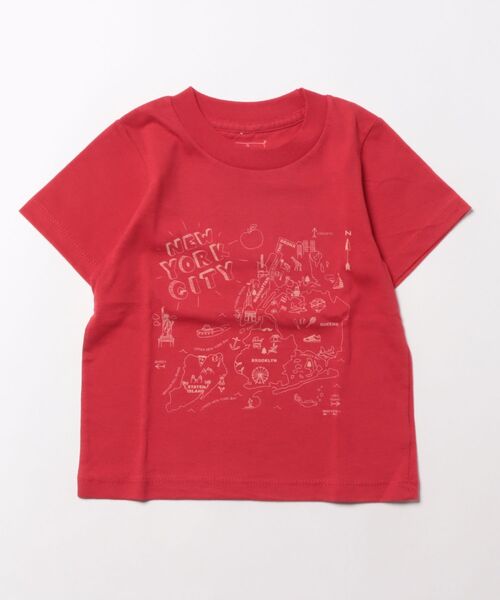 Wonder apartment(ワンダーアパートメント)の「MAPTOTE #TT SS TEE(Tシャツ/カットソー・キッズ・ネイビー系1/レッド系1/レッド系2/ネイビー系2・2/4/6)」の3枚目の写真