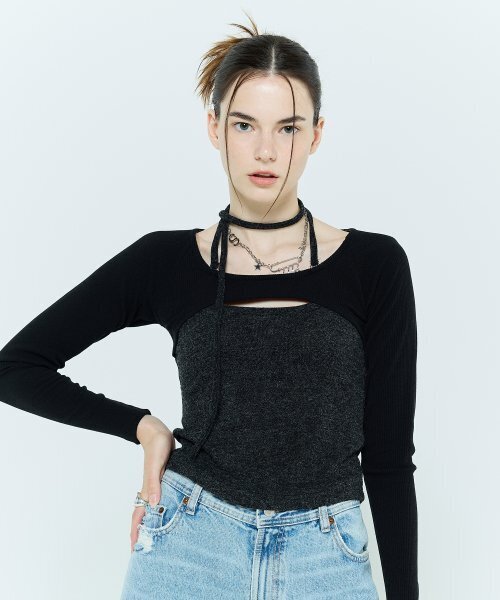 LARTIGENT（ラーティゼン）の「L6 CUTOUT RAGLAN TOP(BLACK)（Tシャツ/カットソー・レディース・その他・FREE）」の4枚目の写真