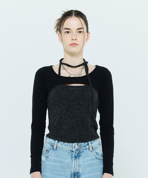 LARTIGENT（ラーティゼン）の「L6 CUTOUT RAGLAN TOP(BLACK)（Tシャツ/カットソー・レディース・その他・FREE）」の5枚目の写真