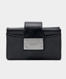 MACOI（マッコイ）の「パレットスナップポケットレザーミニカード財布[ブラック]（札入れ/マネークリップ）」