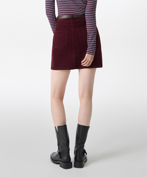 MUSINSA STANDARD WOMAN（ムシンサスタンダードウーマン）の「ウィメンズコーデュロイミニスカート[バーガンディ]（スカート・レディース・その他・SMALL/MEDIUM/LARGE/X-SMALL）」の2枚目の写真