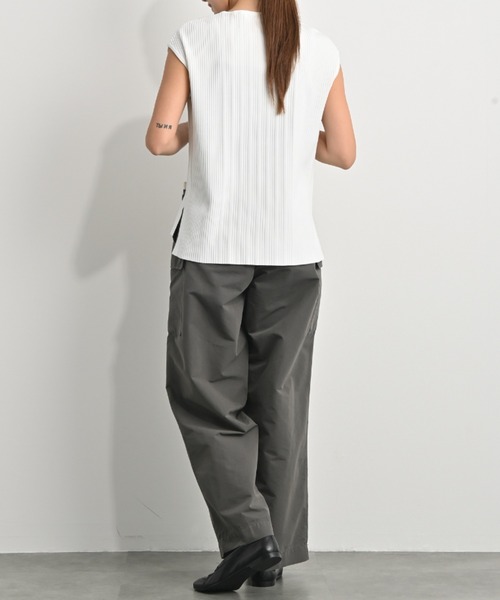 aunt lily(アントリリー)の「上質アセテートブレンド プレミアムニット ノースリーブプルオーバー(Tシャツ/カットソー・レディース・オフホワイト/ブラック/ライトブラウン・L/M/LL)」の13枚目の写真